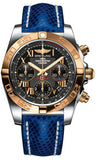 Breitling,Breitling - Chronomat 41 Steel and Gold Polished Bezel - Lizard Strap - Watch Brands Direct