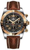 Breitling,Breitling - Chronomat 41 Steel and Gold Polished Bezel - Lizard Strap - Watch Brands Direct
