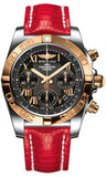 Breitling,Breitling - Chronomat 41 Steel and Gold Polished Bezel - Lizard Strap - Watch Brands Direct