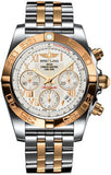 Breitling,Breitling - Chronomat 41 Steel and Gold Polished Bezel - Steel and Rose Gold Bracelet - Watch Brands Direct