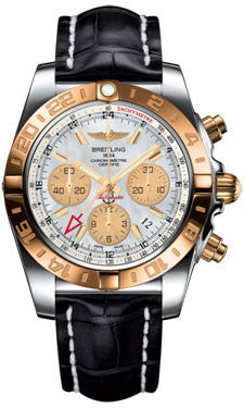 Breitling,Breitling - Chronomat 44 GMT Steel and Gold on Croco - Watch Brands Direct