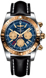 Breitling,Breitling - Chronomat 44 GMT Steel and Gold on Leather - Watch Brands Direct