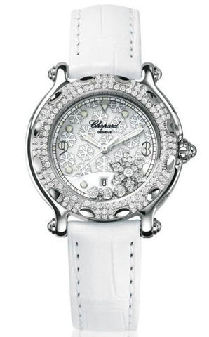 Chopard - Happy Sport Snowflakes - Stainless Steel and White Gold with Diamonds - Watch Brands Direct
