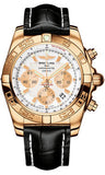 Breitling,Breitling - Chronomat 44 Rose Gold Polished Bezel - Croco Strap - Watch Brands Direct