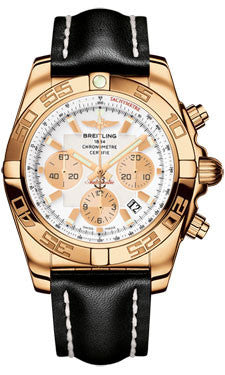 Breitling,Breitling - Chronomat 44 Rose Gold Polished Bezel - Leather Strap - Watch Brands Direct