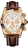 Breitling,Breitling - Chronomat 44 Rose Gold Polished Bezel - Leather Strap - Watch Brands Direct