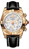 Breitling,Breitling - Chronomat 44 Rose Gold Polished Bezel - Croco Strap - Watch Brands Direct