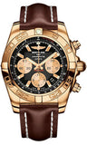 Breitling,Breitling - Chronomat 44 Rose Gold Polished Bezel - Leather Strap - Watch Brands Direct