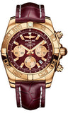 Breitling,Breitling - Chronomat 44 Rose Gold Polished Bezel - Croco Strap - Watch Brands Direct