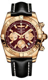 Breitling,Breitling - Chronomat 44 Rose Gold Polished Bezel - Leather Strap - Watch Brands Direct