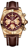 Breitling,Breitling - Chronomat 44 Rose Gold Polished Bezel - Leather Strap - Watch Brands Direct