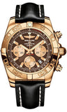 Breitling,Breitling - Chronomat 44 Rose Gold Polished Bezel - Leather Strap - Watch Brands Direct