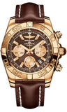 Breitling,Breitling - Chronomat 44 Rose Gold Polished Bezel - Leather Strap - Watch Brands Direct