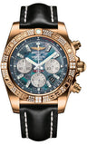 Breitling,Breitling - Chronomat 44 Rose Gold Diamond Bezel - Leather Strap - Watch Brands Direct