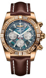 Breitling,Breitling - Chronomat 44 Rose Gold Diamond Bezel - Leather Strap - Watch Brands Direct