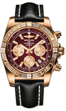 Breitling,Breitling - Chronomat 44 Rose Gold Diamond Bezel - Leather Strap - Watch Brands Direct