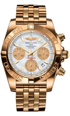 Breitling,Breitling - Chronomat 41 Rose Gold Polished Bezel - Pilot Bracelet - Watch Brands Direct