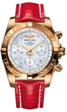 Breitling,Breitling - Chronomat 41 Rose Gold Polished Bezel - Lizard Strap - Watch Brands Direct