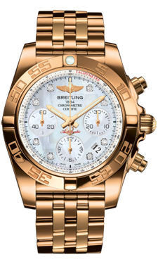 Breitling Chronomat 41 Rose Gold Polished Bezel Pilot Bracelet
