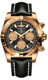 Breitling,Breitling - Chronomat 41 Rose Gold Polished Bezel - Leather Strap - Watch Brands Direct