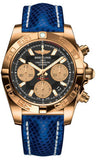 Breitling,Breitling - Chronomat 41 Rose Gold Polished Bezel - Lizard Strap - Watch Brands Direct