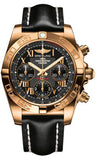 Breitling,Breitling - Chronomat 41 Rose Gold Polished Bezel - Leather Strap - Watch Brands Direct