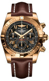 Breitling,Breitling - Chronomat 41 Rose Gold Polished Bezel - Leather Strap - Watch Brands Direct