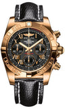 Breitling,Breitling - Chronomat 41 Rose Gold Polished Bezel - Lizard Strap - Watch Brands Direct