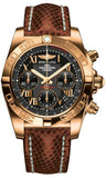 Breitling,Breitling - Chronomat 41 Rose Gold Polished Bezel - Lizard Strap - Watch Brands Direct