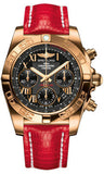 Breitling,Breitling - Chronomat 41 Rose Gold Polished Bezel - Lizard Strap - Watch Brands Direct