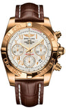 Breitling,Breitling - Chronomat 41 Rose Gold Polished Bezel - Croco Strap - Watch Brands Direct