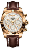 Breitling,Breitling - Chronomat 41 Rose Gold Polished Bezel - Leather Strap - Watch Brands Direct
