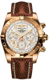 Breitling,Breitling - Chronomat 41 Rose Gold Polished Bezel - Lizard Strap - Watch Brands Direct