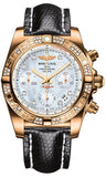 Breitling,Breitling - Chronomat 41 Rose Gold Diamond Bezel - Lizard Strap - Watch Brands Direct