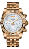 Breitling,Breitling - Chronomat 41 Rose Gold Diamond Bezel - Pilot Bracelet - Watch Brands Direct