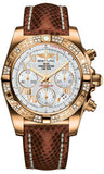 Breitling,Breitling - Chronomat 41 Rose Gold Diamond Bezel - Lizard Strap - Watch Brands Direct