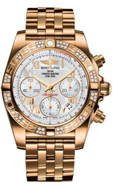 Breitling,Breitling - Chronomat 41 Rose Gold Diamond Bezel - Rose Gold Bracelet - Watch Brands Direct