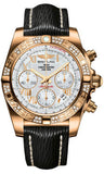 Breitling,Breitling - Chronomat 41 Rose Gold Diamond Bezel - Sahara Leather Strap - Watch Brands Direct