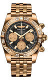 Breitling,Breitling - Chronomat 41 Rose Gold Diamond Bezel - Pilot Bracelet - Watch Brands Direct