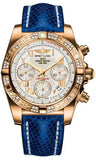 Breitling,Breitling - Chronomat 41 Rose Gold Diamond Bezel - Lizard Strap - Watch Brands Direct