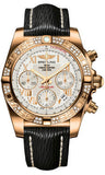 Breitling,Breitling - Chronomat 41 Rose Gold Diamond Bezel - Sahara Leather Strap - Watch Brands Direct