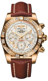 Breitling,Breitling - Chronomat 41 Rose Gold Diamond Bezel - Sahara Leather Strap - Watch Brands Direct