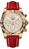 Breitling,Breitling - Chronomat 41 Rose Gold Diamond Bezel - Sahara Leather Strap - Watch Brands Direct