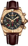 Breitling,Breitling - Chronomat 44 GMT Rose Gold on Leather - Watch Brands Direct
