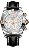 Breitling,Breitling - Chronomat 44 Two-Tone Polished Bezel - Croco Strap - Watch Brands Direct