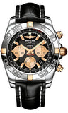 Breitling,Breitling - Chronomat 44 Two-Tone Polished Bezel - Croco Strap - Watch Brands Direct