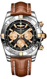 Breitling,Breitling - Chronomat 44 Two-Tone Polished Bezel - Croco Strap - Watch Brands Direct