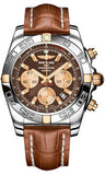 Breitling,Breitling - Chronomat 44 Two-Tone Polished Bezel - Croco Strap - Watch Brands Direct