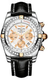 Breitling,Breitling - Chronomat 44 Two-Tone 40 Diamond Bezel - Croco Strap - Watch Brands Direct