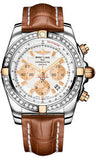 Breitling,Breitling - Chronomat 44 Two-Tone 40 Diamond Bezel - Croco Strap - Watch Brands Direct